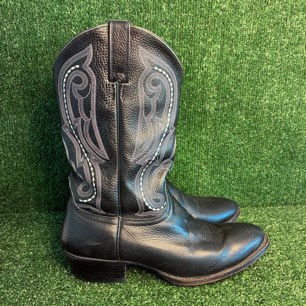 Ariat 53300 Heritage Western Stitched Leather Cowboy Boots Black Mens Size 13 D